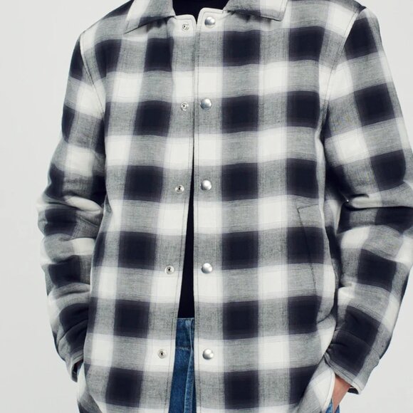 Sandro Grunge Checkered Cotton Overshirt - Picture 2 of 12
